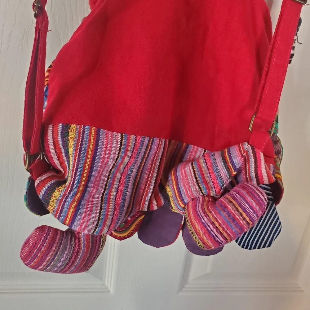 Handmade Novelty Patchwork Dog Backpack Multicolor Fabric Small
